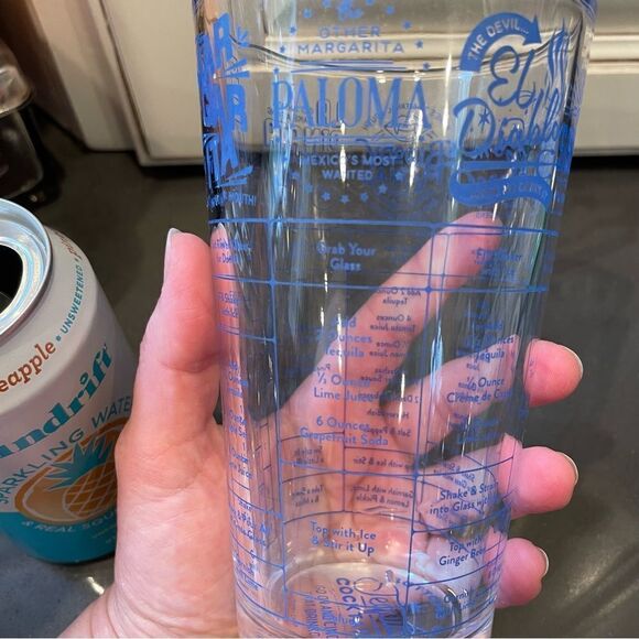 Fred Good Measure Tequila Cocktails Recipe Glass 16oz Margaritas Barware - Picture 4 of 10
